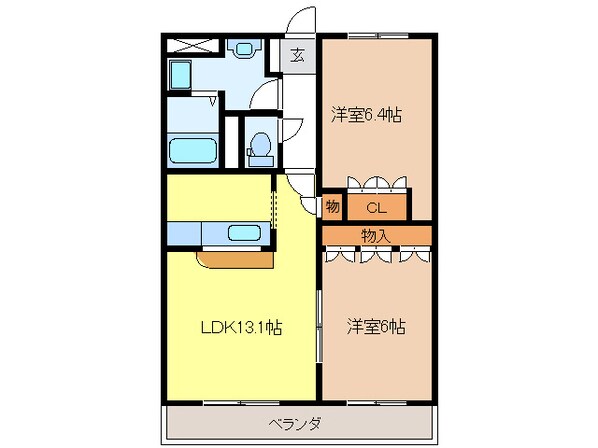 サンタモニカ長良の物件間取画像